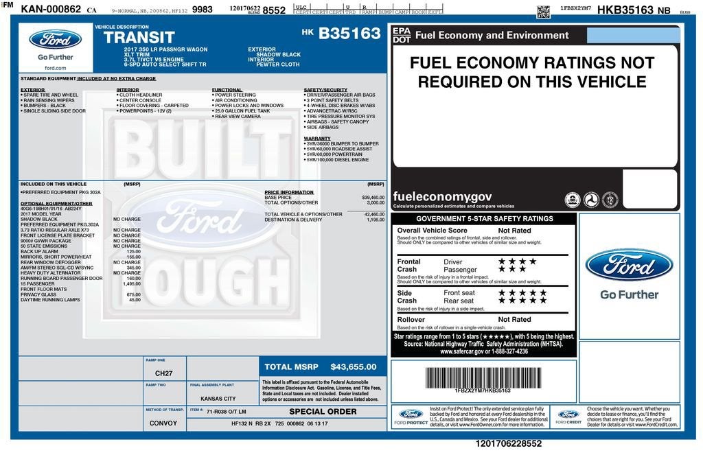 2017 Ford Transit Wagon XL