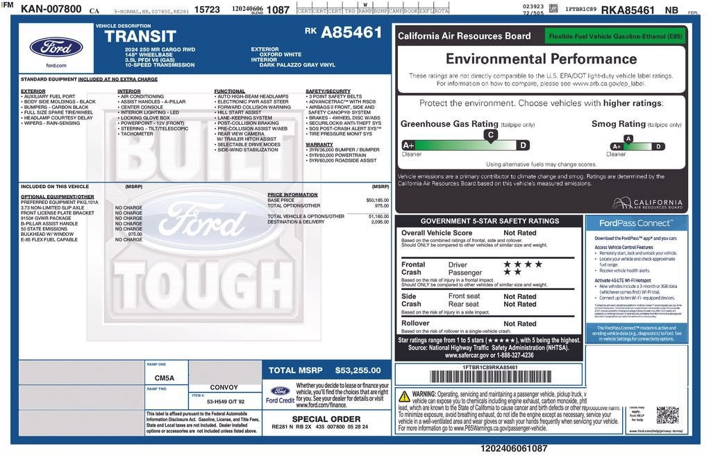 2024 Ford Transit Cargo Van T250 RWD MED RF
