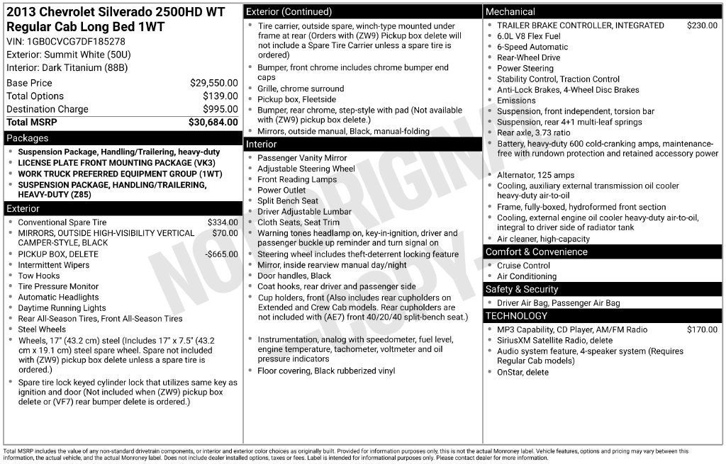 2013 Chevrolet Silverado 2500 HD Work Truck