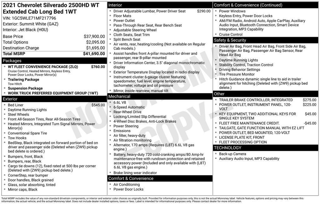 2021 Chevrolet Silverado 2500 HD Work Truck