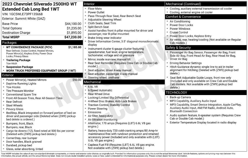 2023 Chevrolet Silverado 2500 HD Work Truck