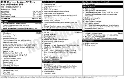 2020 Chevrolet Colorado 2WD Work Truck