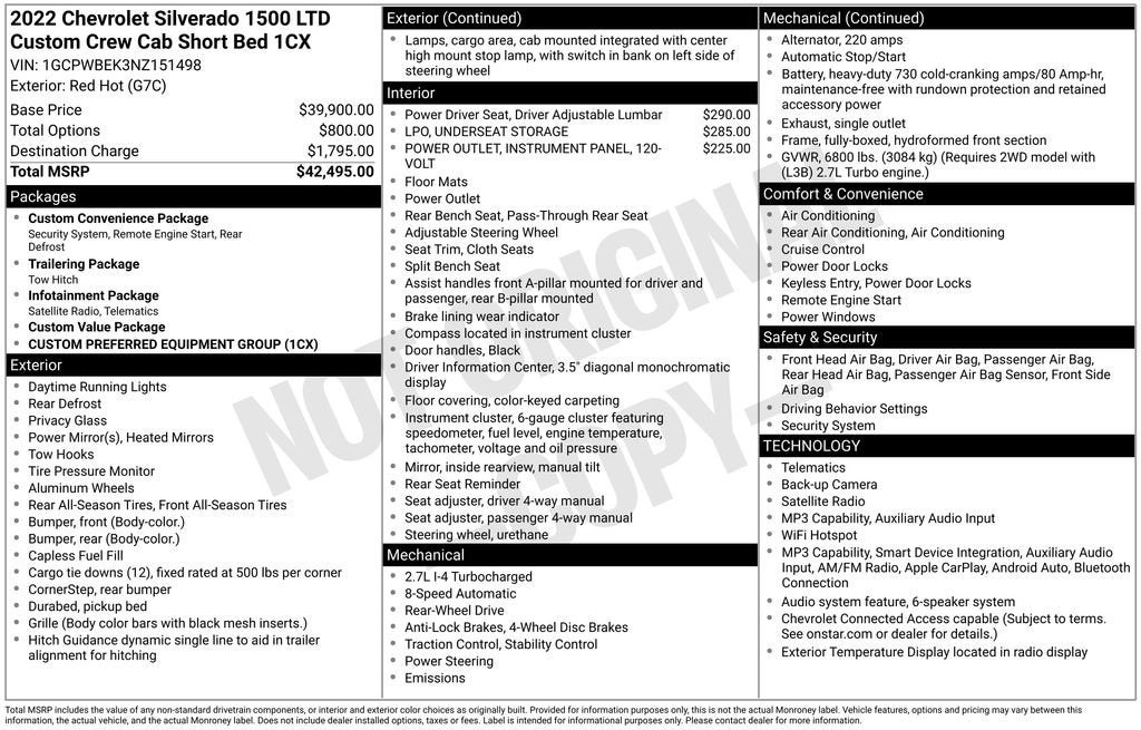 2022 Chevrolet Silverado 1500 LTD Custom