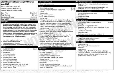 2020 Chevrolet Express Cargo 2500 RWD 2500 135"