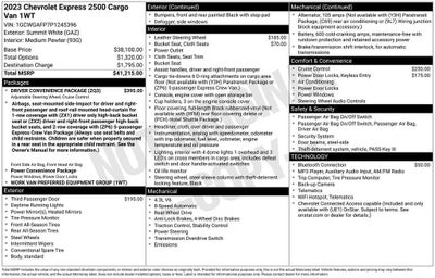 2023 Chevrolet Express Cargo 2500 1WT