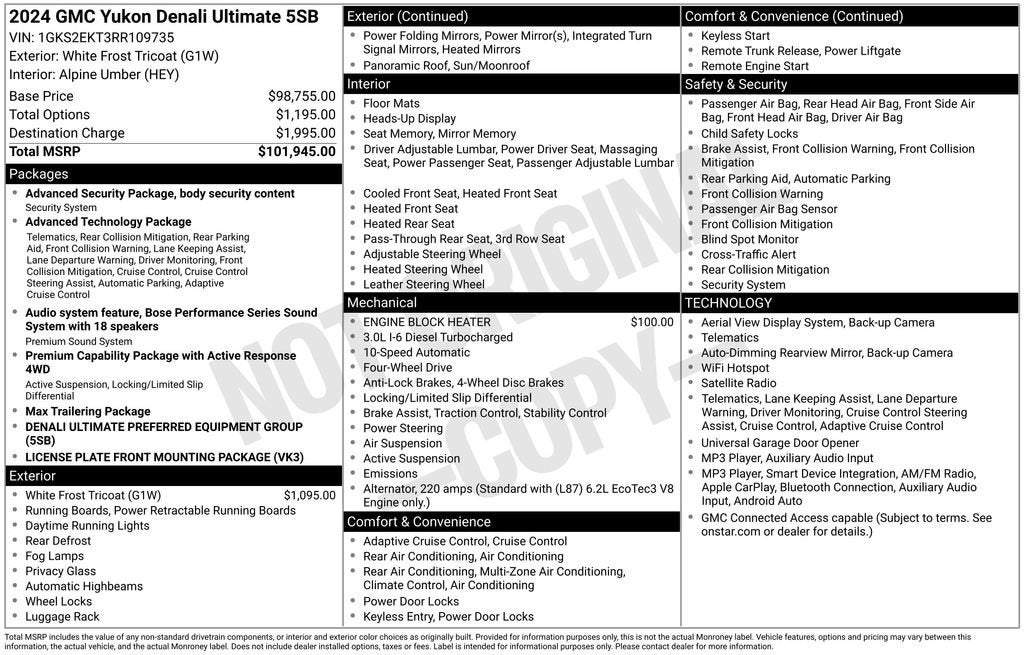 2024 GMC Yukon Denali Ultimate