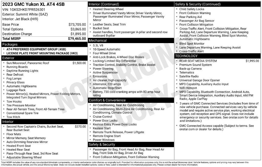 2023 GMC Yukon XL AT4
