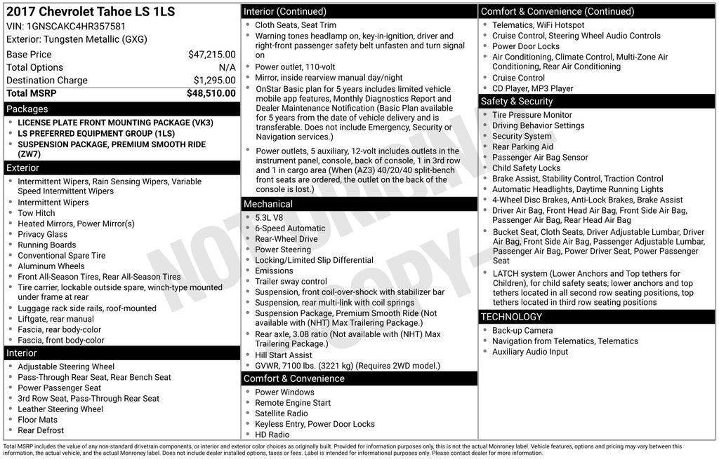 2017 Chevrolet Tahoe LS