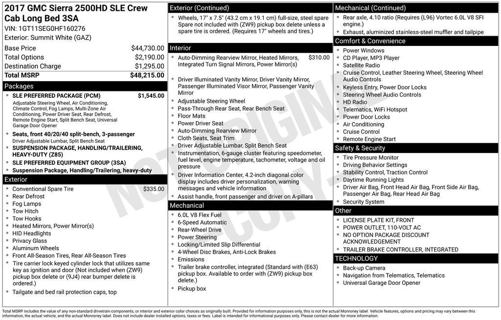2017 GMC Sierra 2500 HD SLE