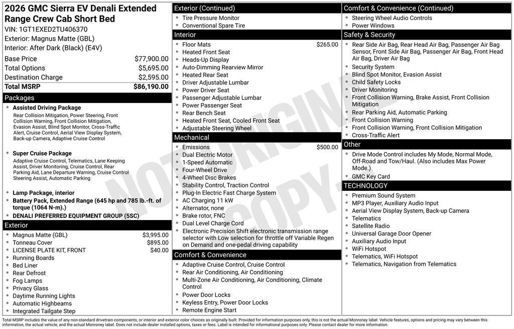 2026 GMC Sierra EV Denali Extended Range