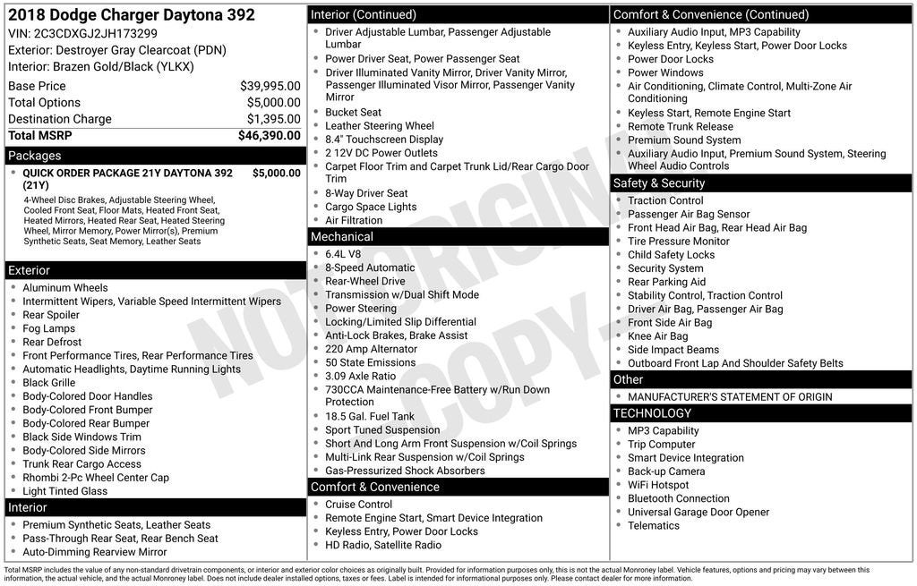2018 Dodge Charger Daytona 392