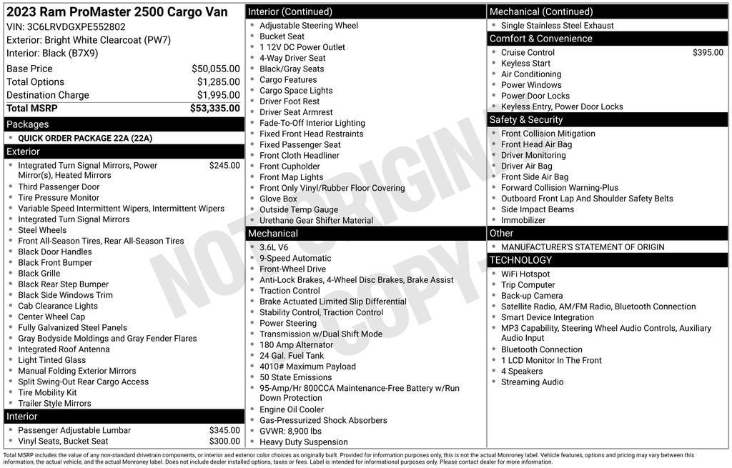 2023 RAM ProMaster Cargo Van 2500 HIGH ROOF 15
