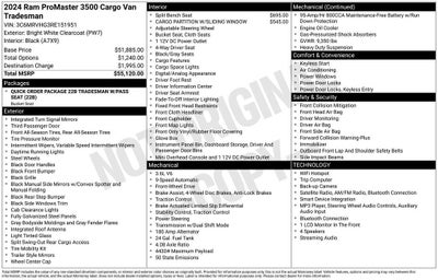 2024 RAM ProMaster Cargo Van Tradesman
