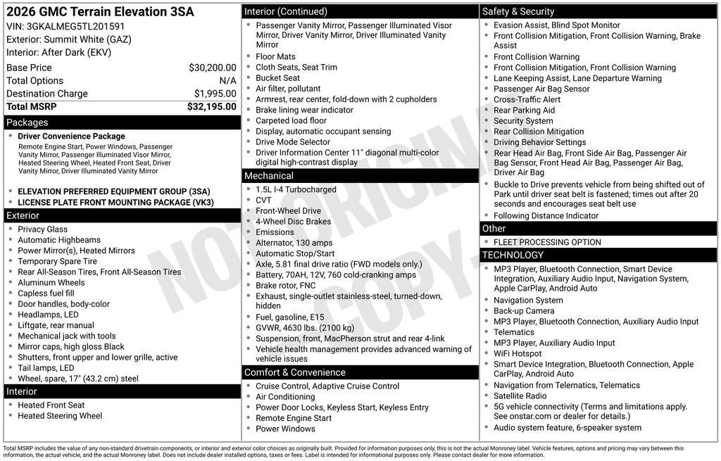2026 GMC Terrain Elevation