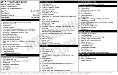 2017 Toyota Yaris iA 4DR SDN MANUAL