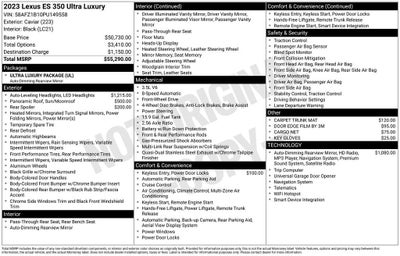 2023 Lexus ES ES 350 Ultra Luxury