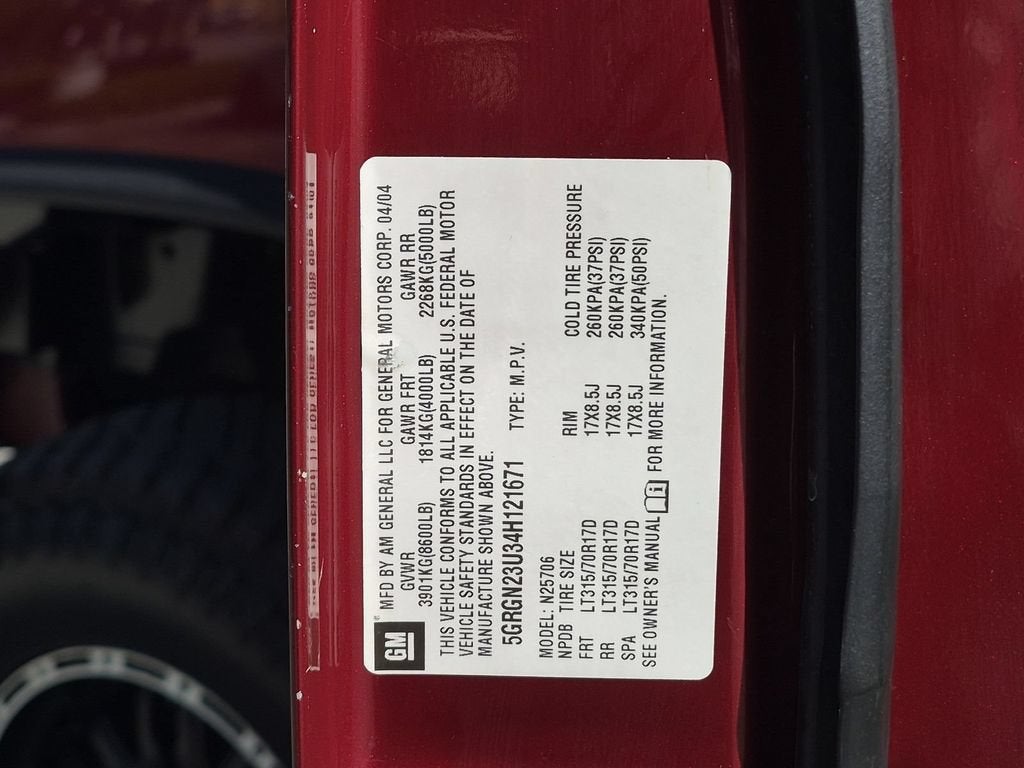 2004 HUMMER H2 4DR WGN