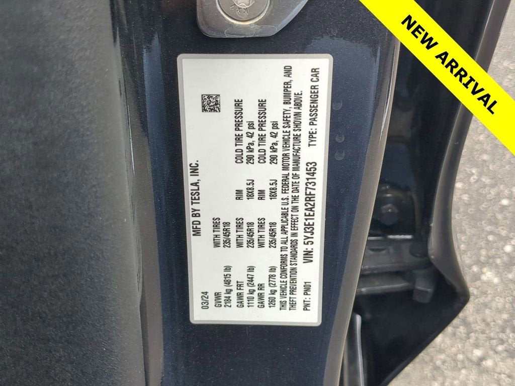 2024 Tesla Model 3 4DR RWD