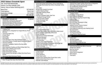 2022 Subaru Crosstrek Sport
