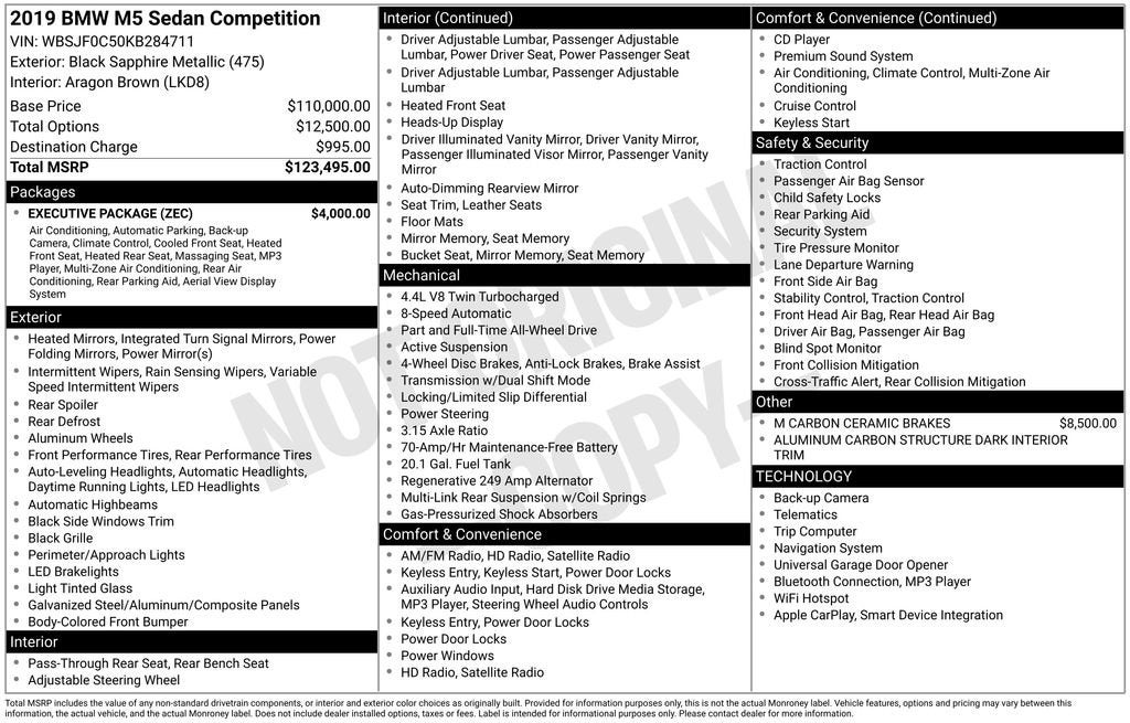 2019 BMW M5 Competition